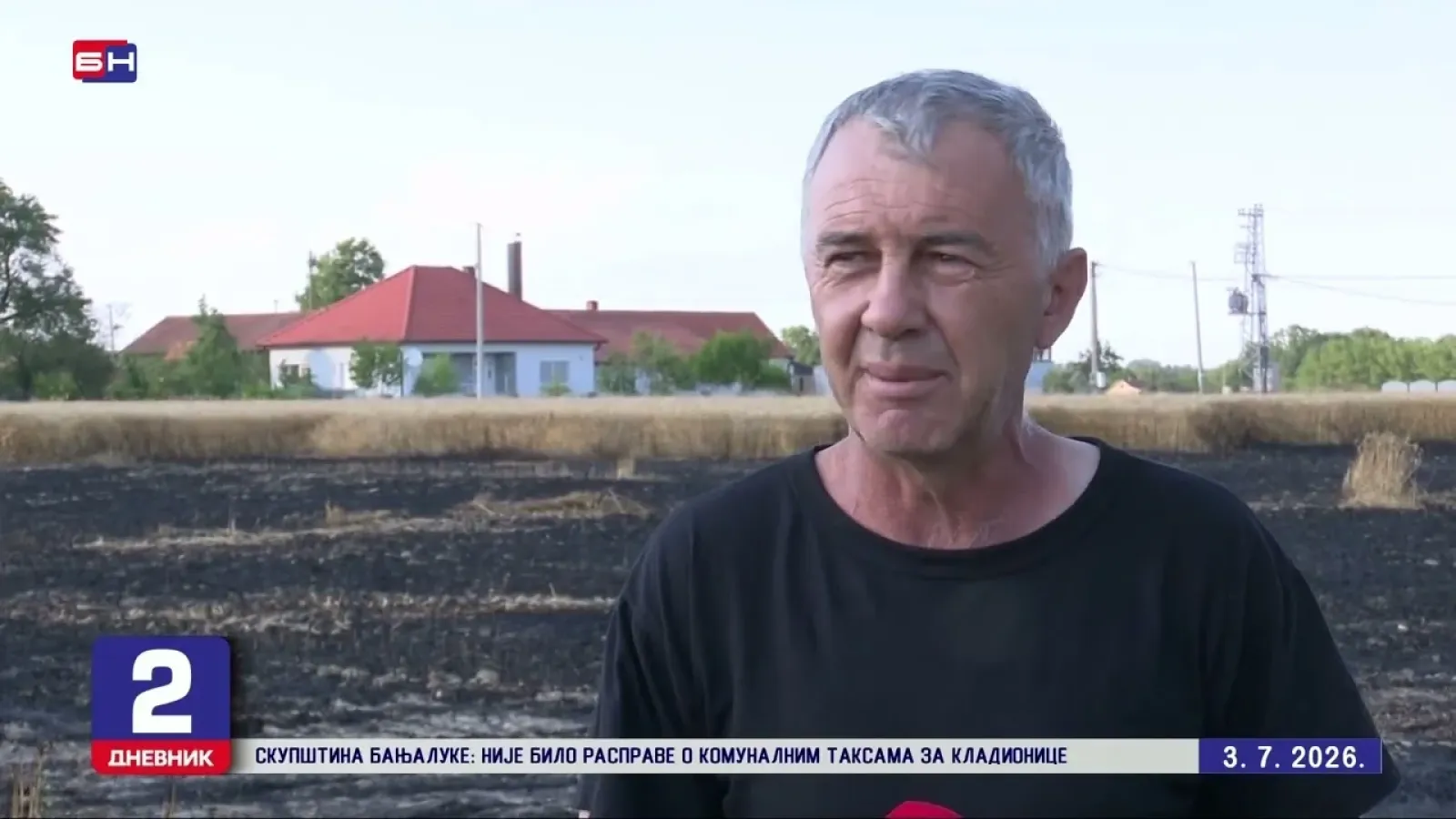 Bijeljina: Veliki požar na imanju Radeta Mikića iz Ljeljenče uništio cjelokupan rod pšenice