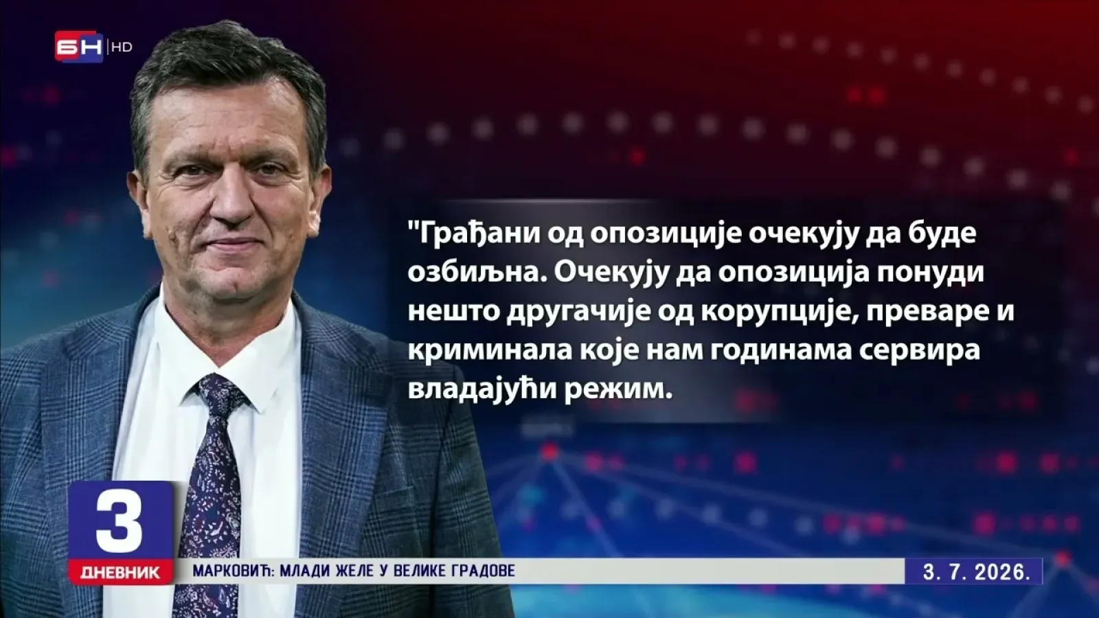 Blanuša prozvao opozicione aktere: Pomažete režimu!