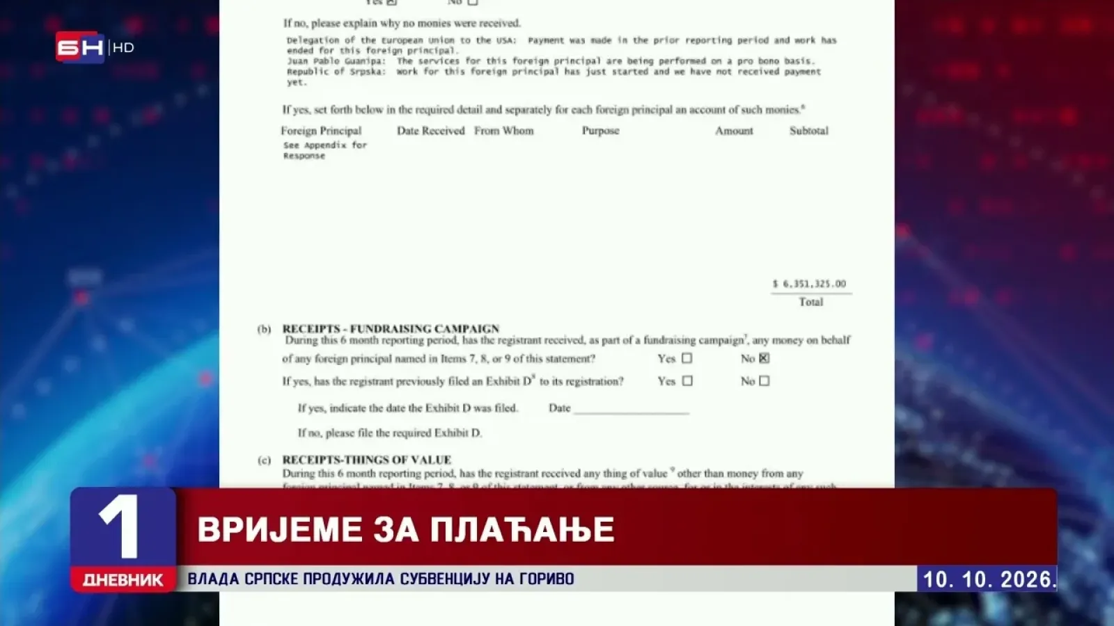 ВРИЈЕМЕ ЗА ПЛАЋАЊЕ: Додику из Америке стигле фактуре од 7,3 МИЛИОНА КМ?!