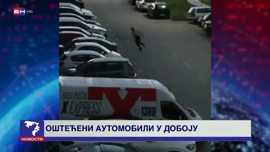 Vandalizam u Doboju: Oštećeno više vozila kod Gradske uprave