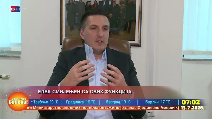 Dodik naredio smjenu Nedeljka Eleka sa svih funkcija