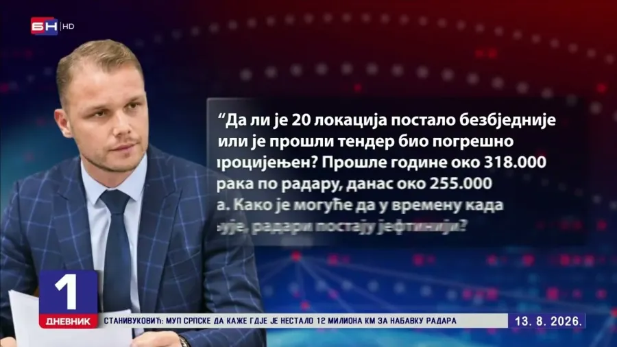 Stanivuković: Tražimo jasne odgovore o nabavci 90 radara