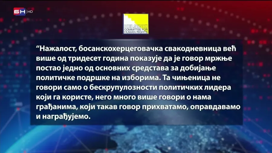Govor mržnje posebno opasan u javnom prostoru BiH