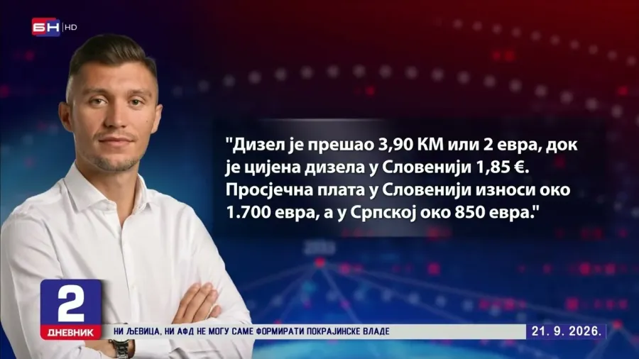 Кресојевић: Дизел скупљи него у Словенији, а плате дупло мање